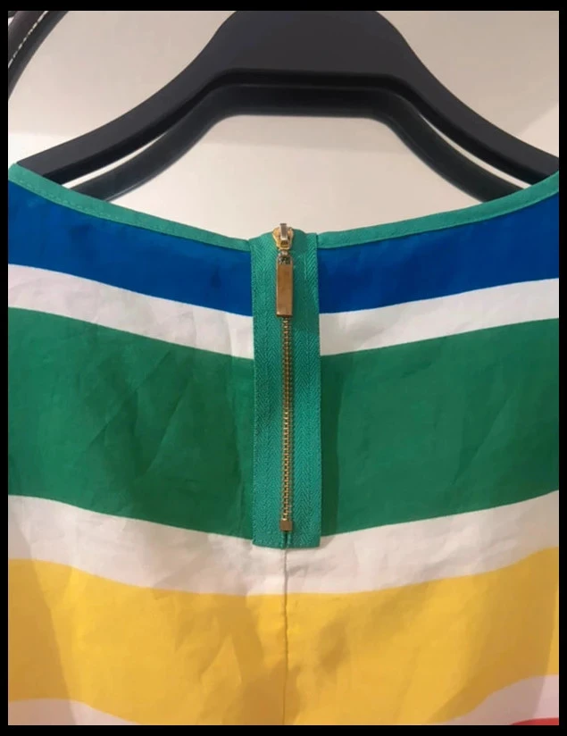 Blusa Listrada Azul e Verde Vera & Lucy Mangas Volumosas S 36 – photo 3